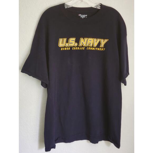 T-SHIRT-U.S. NAVY-Navy Blue-Yellow-Size XL - Picture 1 of 11